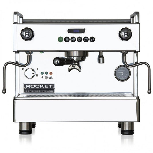 Rocket Boxer Espresso Machine, front view, from Clive Coffee, knockout