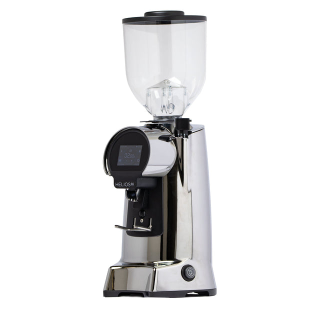 Eureka Helios 80 Espresso Grinder, chrome, from Clive Coffee, knockout