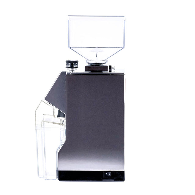 Eureka Mignon Brew Pro coffee grinder in chrome, side, Clive Coffee - Product Image