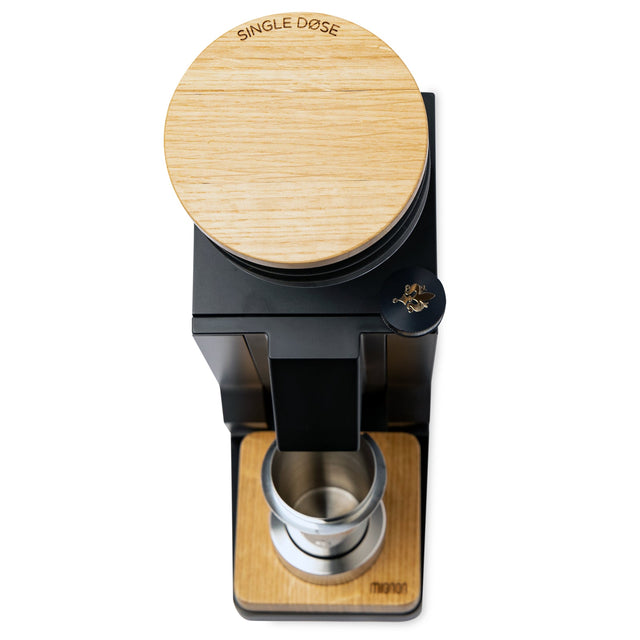 Eureka Oro Mignon Single Dose Grinder, top view, from Clive Coffee, knockout