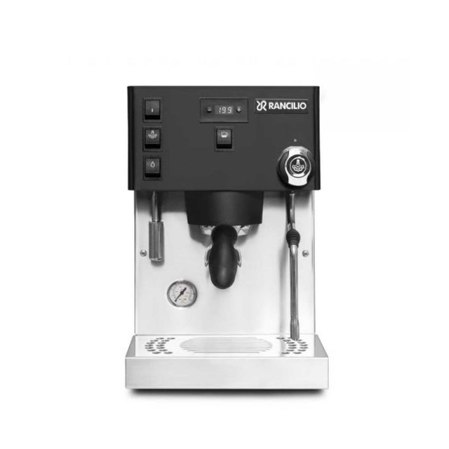 Rancilio Silvia Pro X Espresso Machine front in matte black from Clive Coffee - knockout