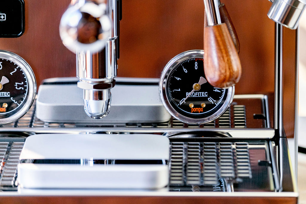 Profitec Pro 600 Espresso Machine, Pressure Gauge, from Clive Coffee, lifestyle